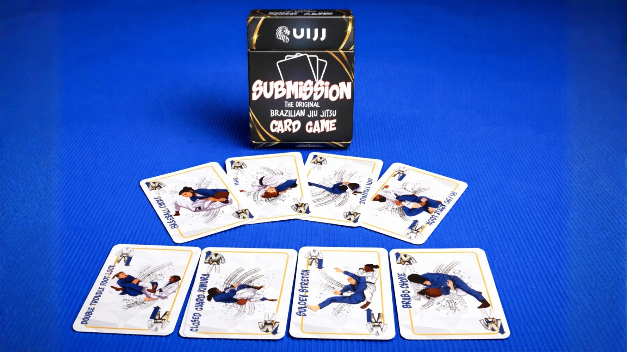 Submission deck and a face-up card arranged on a table